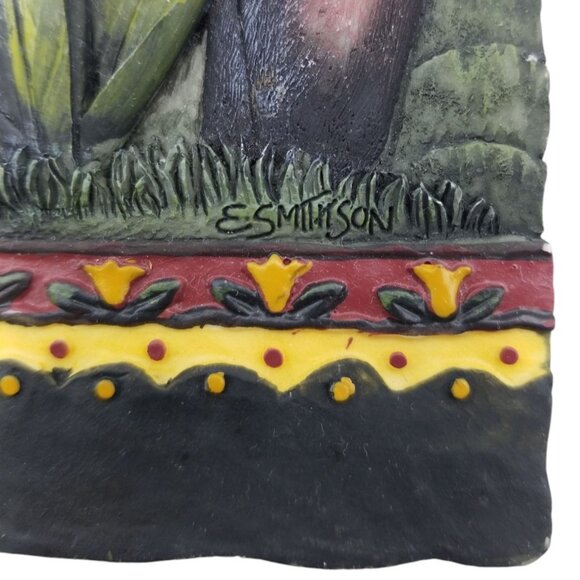 Vintage E. Smithson 3D Cat Wall Plaques - Whimsical Folk Art Decor Set of 2 - Picture 4 of 9